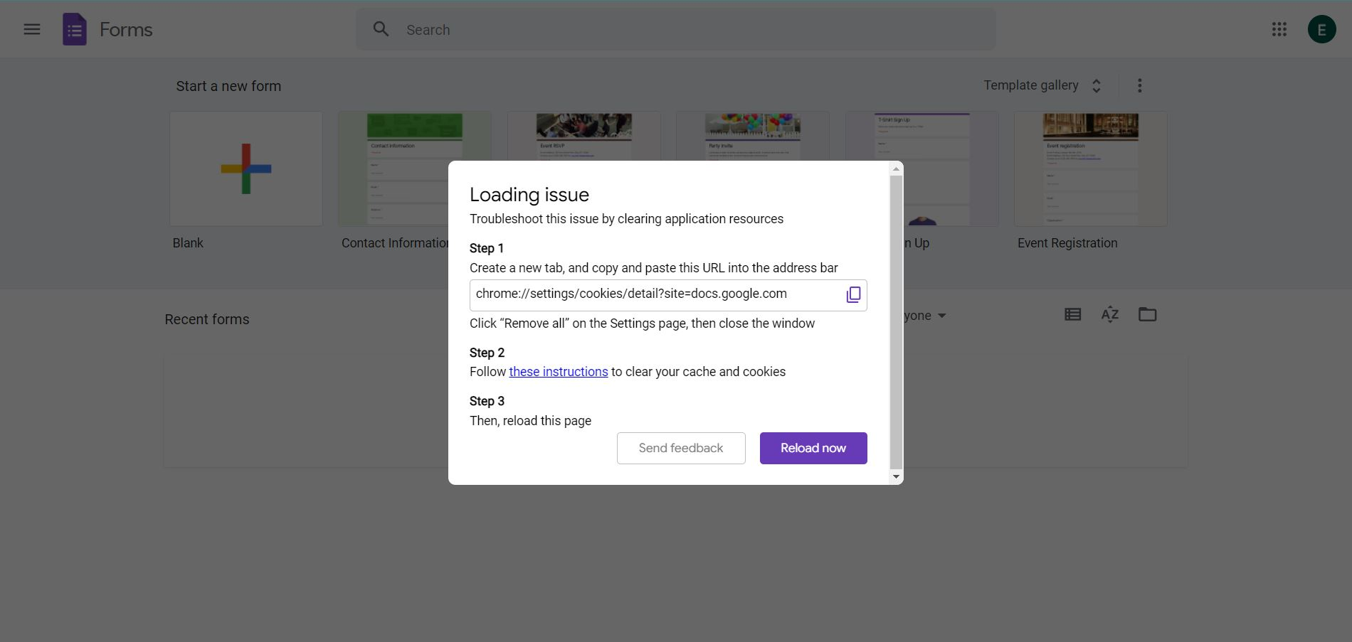 Google Forms Clone Şablon